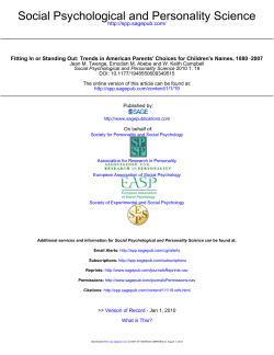 Fitting in or standing out: Trends in American