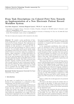 From Task Descriptions via Colored Petri Nets Towards an