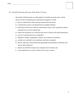 A LS.1 Scientific Reasoning and Logic and the