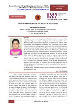 crow: the mythic bird in the poetry of ted hughes