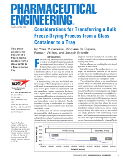 Considerations for Transferring a Bulk Freeze-Drying