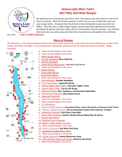 Seneca Lake Wine Trail`s 2017 Red, Red Wine Recipes