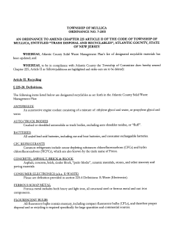 The following items listed below are designated