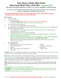 Shoe, Socks and Belt policy AMENDED