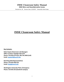 IMSE Cleanroom Safety Manual