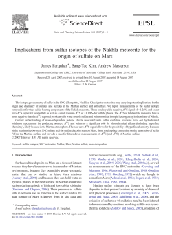 Implications from sulfur isotopes of the Nakhla meteorite for the