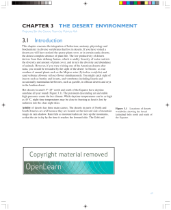Session 3: The desert environment