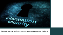 iWATCH, OPSEC and Information Security Awareness Training