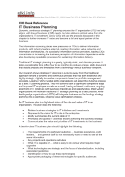 IT Strategic planning and Organizational Structure