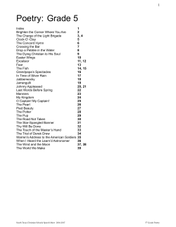 Poetry - Annapolis Christian Academy