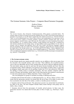 The German Surname Atlas Project &ndash; Computer