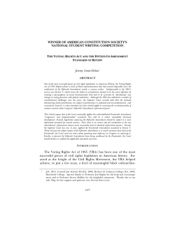 The Voting Rights Act and the Fifteenth Amendment Standard of