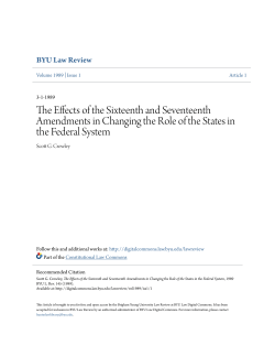 The Effects of the Sixteenth and Seventeenth Amendments in