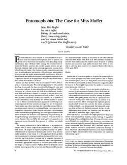 Entomophobia: The Case for Miss Muffet