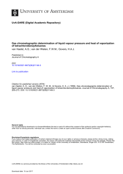 Gas chromatographic determination of liquid vapour - UvA-DARE