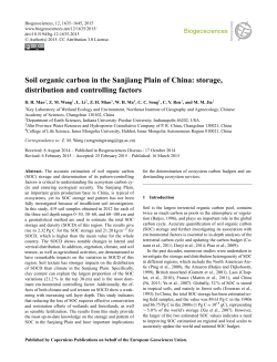 Soil organic carbon in the Sanjiang Plain of China