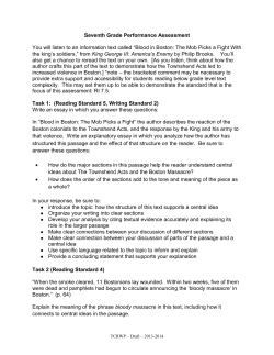 Seventh Grade Performance Assessment You will listen to an