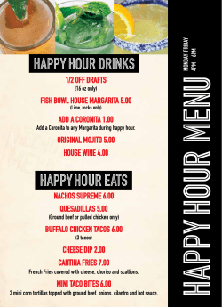 1/2 off drafts fish bowl house margarita 5.00 add a