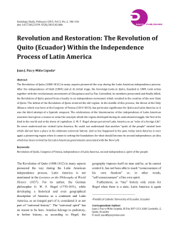 The Revolution of Quito - David Publishing Company