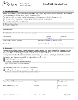 Farm Unit Declaration