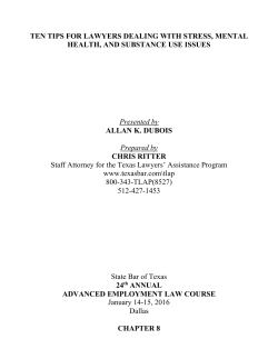 TEN TIPS FOR LAWYERS DEALING WITH STRESS