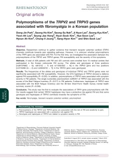Polymorphisms of the TRPV2 and TRPV3 genes