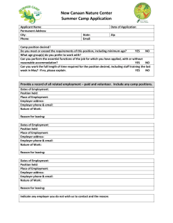 New Canaan Nature Center Summer Camp Application