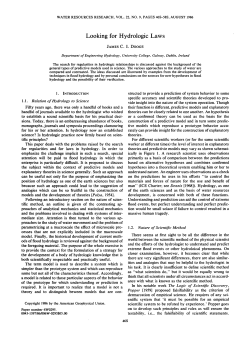 Looking for Hydrologic Laws - Complex Systems Research Center