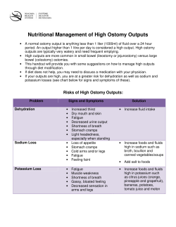 Ostomy, Nutritional Management of High Outputs