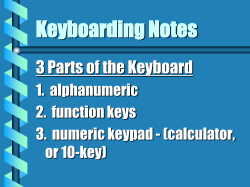 Keyboarding Notes