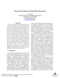 Theory and Evaluation of Human Robot Interactions