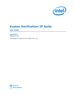 Avalon Verification IP Suite User Guide
