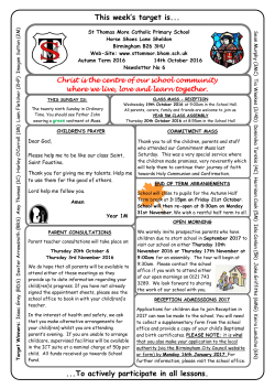 This week`s target is... ...To actively participate in all lessons.