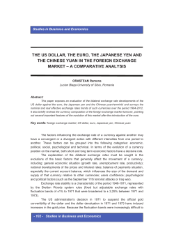 THE US DOLLAR, THE EURO, THE JAPANESE YEN AND THE