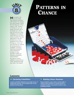 Unit 8: Patterns in Chance