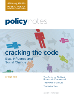 cracking the code - Goldman School of Public Policy