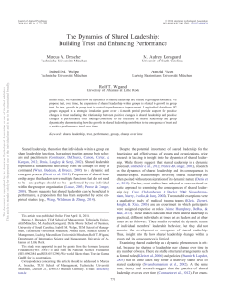 The Dynamics of Shared Leadership - Institute for Leadership and