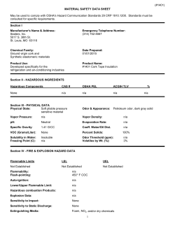 MATERIAL SAFETY DATA SHEET