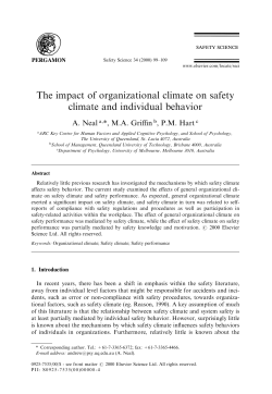 The impact of organizational climate on safety