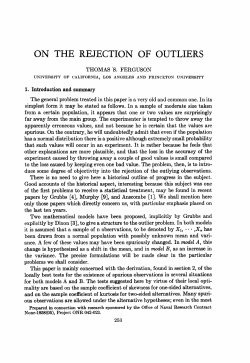 on the rejection of outliers