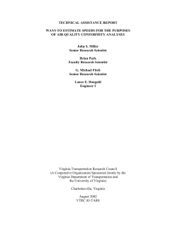 TECHNICAL ASSISTANCE REPORT WAYS TO ESTIMATE
