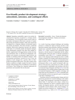 Eco-friendly product development strategy: antecedents, outcomes