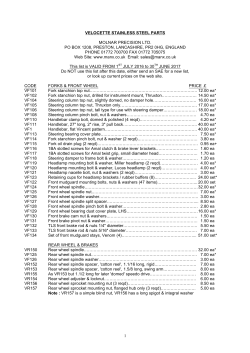 MPL Velocette Stainless Steel Parts