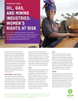 Oil, gas, and mining industries: Women`s rights at risk