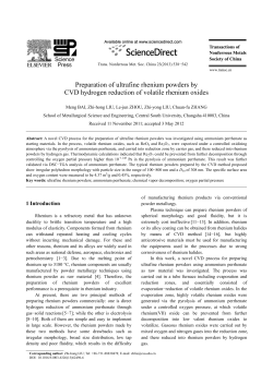 Preparation of ultrafine rhenium powders by CVD hydrogen