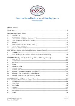 International Federation of Sleddog Sports Race Rules