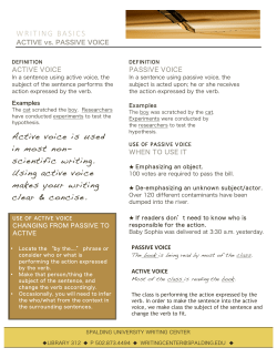 WRITING BASICS Active voice is used in most non