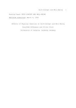 SELF-CONCEPT AND WELL-BEING REVISION submitted