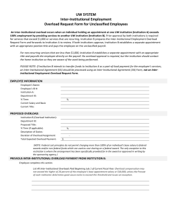Inter-Institutional Employment Overload Request Form for