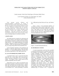FORMATION AND CHARACTERIZATION OF POLYIMIDE TENTS